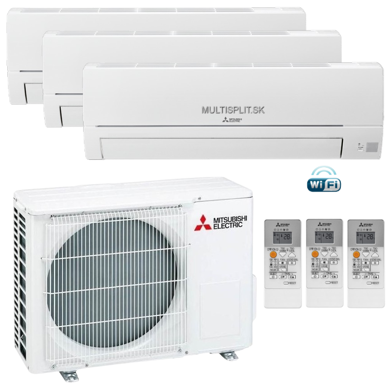Mitsubishi HR multisplit 3x 2,5kW + vonkajšia 5kW
